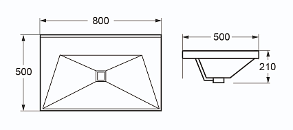 Тумба с раковиной Cezares Molveno 50-80 см Bianco Ghiaccio