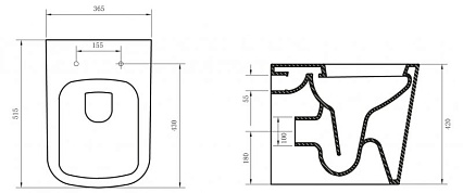 Приставной унитаз BelBagno Albano BB120CB