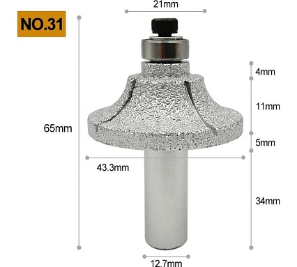 Фреза кромочная AA-20 мм, хв-к 12.7 мм, (№31) LEO TECH-NICK 131.000.695
