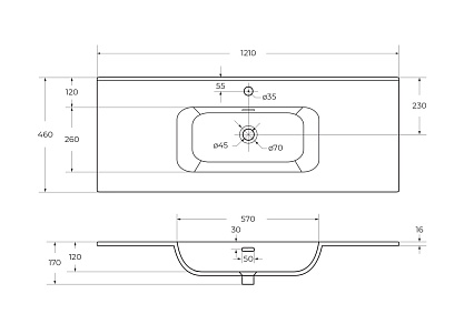 Тумба с раковиной Cezares Eco-Cer-N 120 см