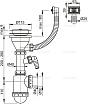 Сифон для мойки Alcaplast с нержавеющей решеткой DN115, гофропереливом и штуцером