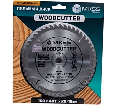 Диск пильный по дереву MKSS Toolbox Woodcutter WC1600 160x48Тх20/16 мм WC16004820