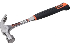 Молоток с гвоздодером TACTIX 570 гр, металлическая рукоятка 221053