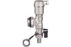 Тройник для коллектора с дренажным краном и воздухоотводчиком TEBO НАР 1" T-КГ.ТР.503.1.ЧБ.CN