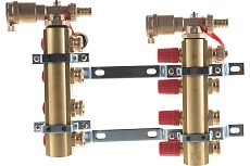 Комплект коллекторов Danfoss FHF-4 set с кронштейнами и воздухоотводчиками 4 контура 088U0704