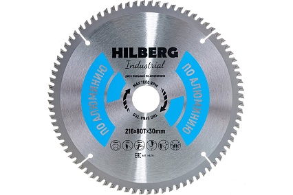 Диск пильный Industrial Алюминий (216x30 мм; 80Т) Hilberg HA216