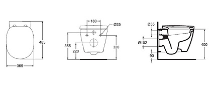 Подвесной унитаз Ideal Standard Connect Space E804601