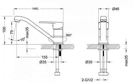 Смеситель для раковины Lemark Point LM0307C