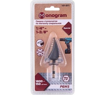 Сверло ступенчатое Special (1/4" - 1 3/8"; 10 ступеней) MONOGRAM 101-071