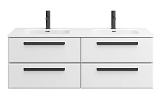 Тумба с раковиной Cezares Eco-Cer-N 140 см, 4 ящика Bianco Lucido