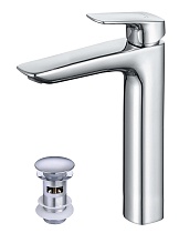 Смеситель для раковины Aquatek Вега AQ1005CR донный клапан, хром