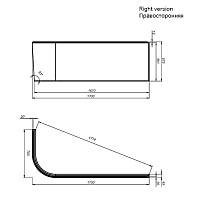 Фронтальная панель Am.Pm X-Joy W94A-170R70W-P 170x70 см R