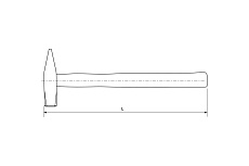Слесарный молоток с деревянной рукояткой Thorvik WHH500 500 гр 52245