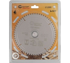 Диск пильный с тефлоновым покрытием по дереву Profi plus 200x1.5/2.2x32/30/25.4/20 мм, 60Т CUTOP 75-20060Т