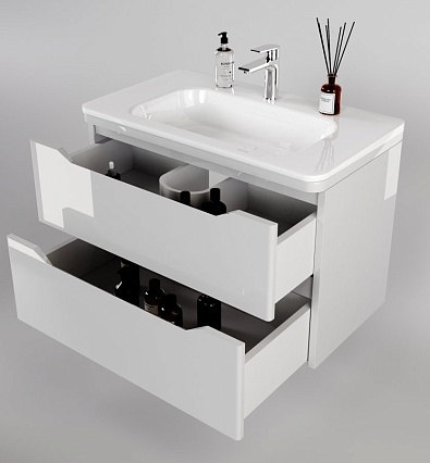 Тумба с раковиной Style Line Марелла Люкс Plus 80 см подвесная