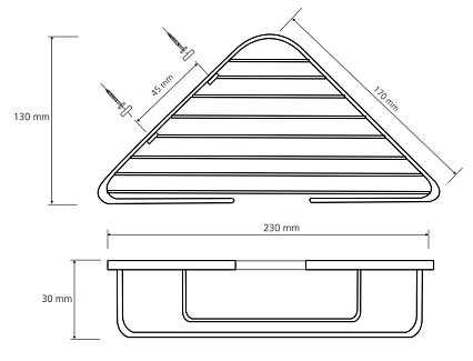 Полка Bemeta Cytro 104308172 23 см угловая