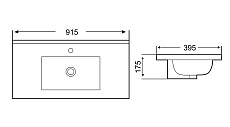 Раковина WeltWasser Deilbach 7517-90 90 см, 10000005576 белый