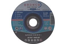 Диск отрезной по нержавейке Superior AS60T INOX (125x1x22.23 мм) DRONCO 1121240100