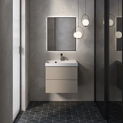 Тумба с раковиной AQUAme S1 60 см бежевый