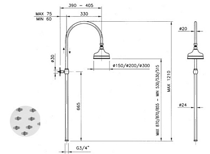 Душевая стойка Nicolazzi Half Dome 5712WS.BZ20