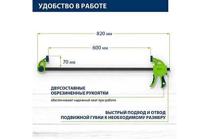 Быстрозажимная F-образная струбцина Сибртех 20567