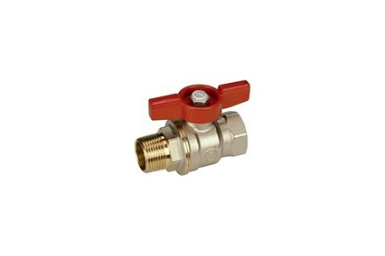 Шаровой кран Giacomini DADO 3/4, ВН, ручка-бабочка красная, никелированный R914 R914X024