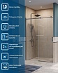 Душевая дверь BelBagno SOFT_CLOSE-2-BF-1-140-C-GM 140x200 прозрачная, оружейная сталь