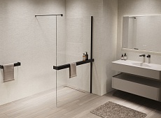 Душевая перегородка Vincea Walk-In VSW-1HR110CLB 110x200 черный матовый, прозрачное