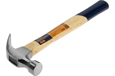 Молоток-гвоздодер Тундра деревянная рукоятка, 500 г 882002