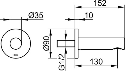 Излив для ванны Keuco IXMO 59545010001 152 мм, хром