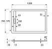 Поддон для душа Cezares TRAY-AS-AH-120/70-30-W 120x70 из мрамора