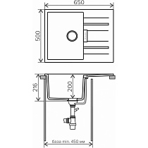 Кухонная мойка Tolero TL-650 №911 65 см черный