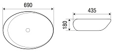 Раковина WeltWasser ELBACH 1094 69 см, 10000004596 белый глянцевый