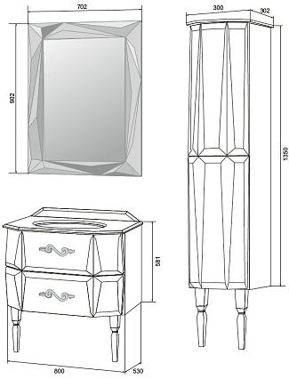 Зеркало Aima Brilliant/Crystal 70x90 с подогревом У51937