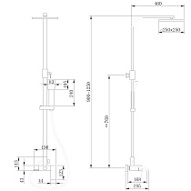 Душевая стойка Abber Wasserfall AF8616 с изливом, хром