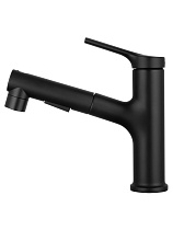 Смеситель для раковины Wonzon&Woghand WW-A40862-MB выдвижной излив, черный матовый