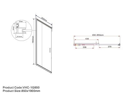 Душевой уголок Vincea Гарда (Garda) VSS-1G8510CLB 100x85 черный, прозрачное