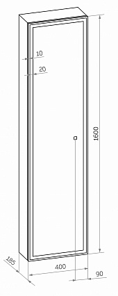 Шкаф пенал Континент Mirror Box LED 40 см с зеркалом, подсветкой МВК050