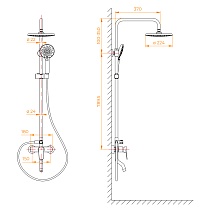 Душевая стойка RGW Shower Panels SP-25B черный, 59140125-04