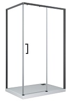 Душевой уголок Cerutti Vito 110x80 R, прозрачный, черный