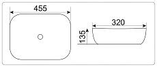 Раковина CeramaLux LuxeLine D1333H130 45.5 см белый/золото