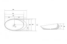 Раковина Abber Bequem AC2107BS 49 см матовый черный с серебром