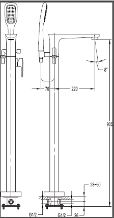 Напольный смеситель Cezares Tesoro TESORO-F-VDP-01 хром