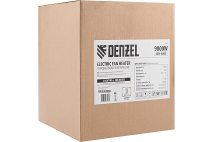 Тепловая пушка Denzel SFH-9000, 400 В, 850 м3/ч, 3 режима, вентилятор, 6000/9000 Вт 96439