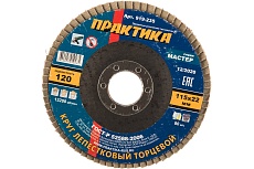 Круг лепестковый шлифовальный (115х22 мм; Р 120) Практика 919-235