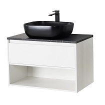 Мебель для ванной BelBagno Kraft 80 см со столешницей, 1 ящик, полка Bianco Opaco
