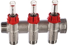 Запорный коллектор с расходомерами FAR 1", 3 отвода М24х19 FK 3970 C103