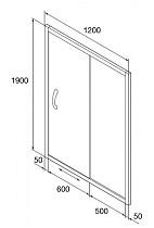 Душевая дверь Orange E02-120TCR 120x190, прозрачная, хром