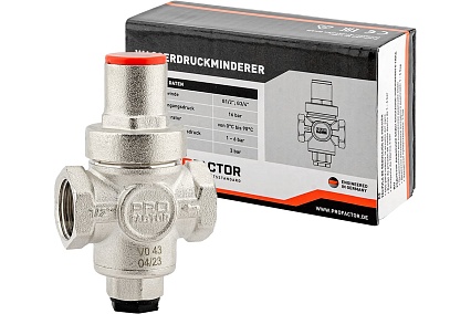 Редуктор давления PROFACTOR поршневой, c коннектором манометра 1/2" PF PRV 251.15
