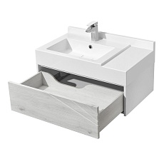 Мебель для ванной Акватон Сакура 80 см, ольха наварра, белый глянец
